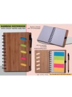 Bamboo notebook with sticky notes and pen (Bulk/Corporate Orders Only)