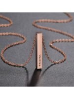 Graceful Rose Gold Personalized Bar Pendant - Image 2