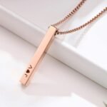 Graceful Rose Gold Personalized Bar Pendant