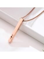 Graceful Rose Gold Personalized Bar Pendant