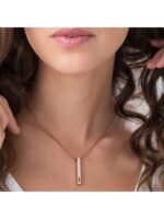 Graceful Rose Gold Personalized Bar Pendant - Image 3
