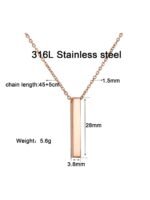 Graceful Rose Gold Personalized Bar Pendant - Image 4
