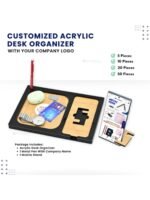 Premium Multipurpose Desk Organizer (with 1 Mobile Stand and 1 Metal Pen) | Best for Corporate Gifting & Branding | FeelPrint.in