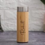 Stainless Steel Bamboo Vacuum Flask - 450 ML