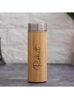 Stainless Steel Bamboo Vacuum Flask - 450 ML