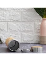 Stainless Steel Bamboo Vacuum Flask - 450 ML - Image 2